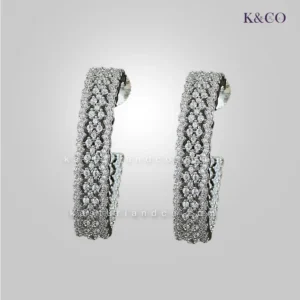 Alternative view of Clara Premium CZ Silver Hoop