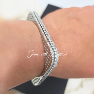 Alternative view of AD Openable Square Bangle, Silver