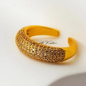 Sparkling Gold plated Ring, Adjustable - Image 3