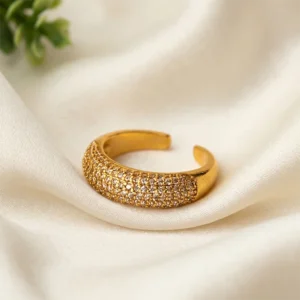 Sparkling Gold plated Ring, Adjustable