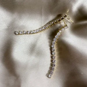 Alternative view of Aurora Gold Tennis Earrings