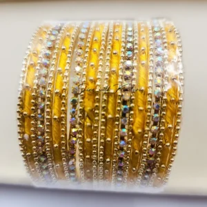 Indian Glitter Thread Bangles (Blue Shades), Size 2.6 - Image 5