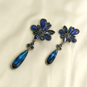 Alternative view of Midnight Bloom Crystal Drop Earrings