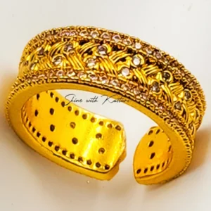 Design Embossed Ring, Gold Plated - Image 4
