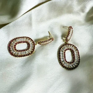 Bordeaux Luxe Statement Earrings - Image 4