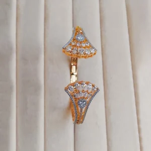 Luxury CZ Openable Cuff Bangle in 2 Tone - Image 3