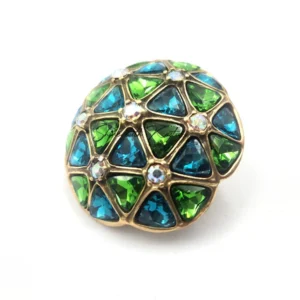 Alternative view of Celestial Embellished Dome Earrings, Emerald