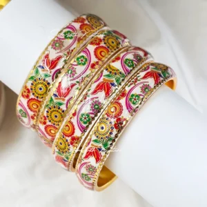 Floral Meenakari Handcrafted Bangles - Image 4