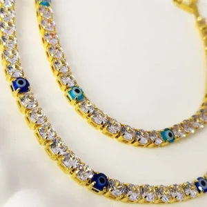 Alternative view of Evil Eye Tennis Bracelet Gold