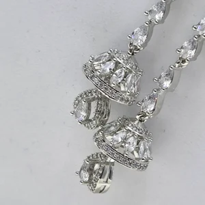 Crystal Cascade Long Drop Earrings - Image 3