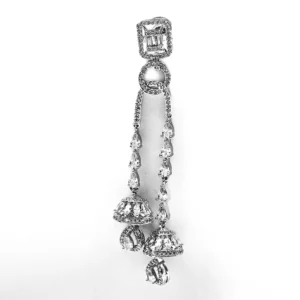 Crystal Cascade Long Drop Earrings - Image 4