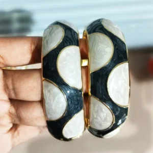 Midnight Enamel Statement Bangle | Bangle Kada