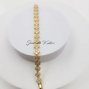 Floral Bracelet, Gold-Plated