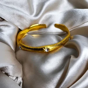 Stone Studded Gold-Plated Swirly Bangles - Image 3