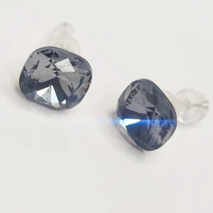 Alternative view of Grey Crystal Square Stud Earrings