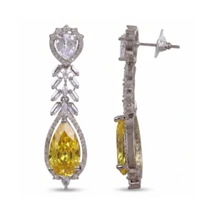 Alternative view of Sandy CZ Fashion Earrings, Yellow