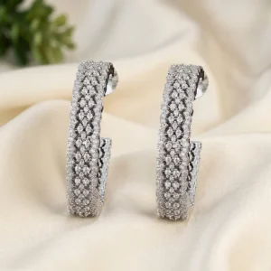 Clara Premium CZ Silver Hoop