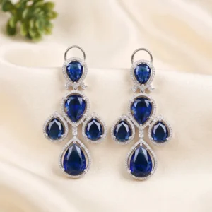 Kareena CZ Stone Fashion Earrings, Blue
