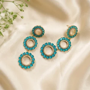 Triple Circle Crystal Earrings
