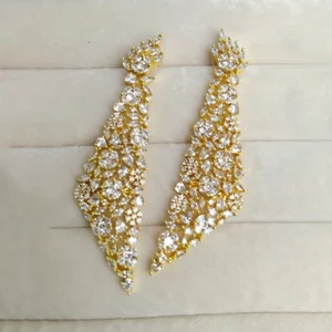 Alternative view of Aurora Crystal Cascade Statement Earrings