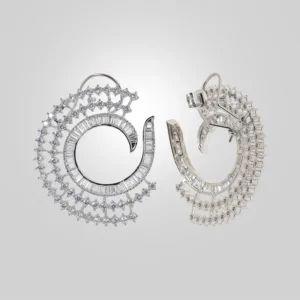Chloe CZ Diamond look alike Earrings, Silver - Image 3