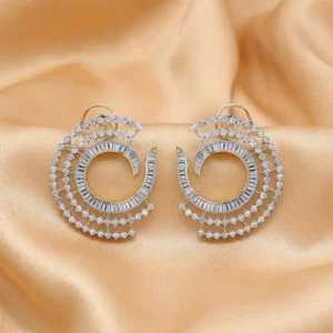 Chloe CZ Diamond look alike Earrings, Silver