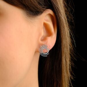 Chloe CZ Diamond look alike Earrings, Silver - Image 5