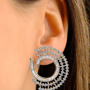 Alternative view of Chloe CZ Diamond look alike Earrings, Silver