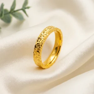 Textured Gold Band Ring