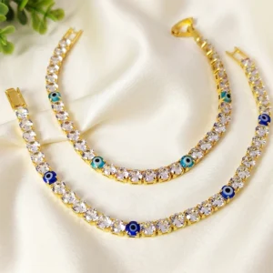 Evil Eye Tennis Bracelet Gold