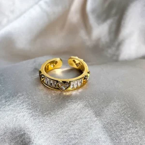 Alternative view of Gold Heart Baguette Ring