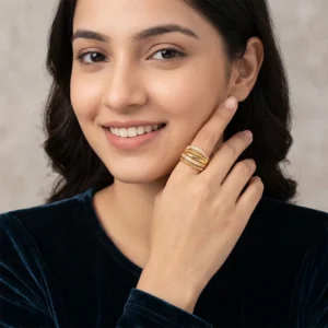 Alternative view of Gold Regal Layered Ring