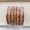 Indian Glitter Thread Bangles, Red