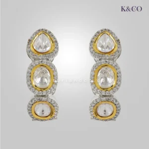 Jia Classic Polki CZ Earrings - Image 3