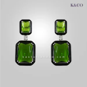 Julie Crystal Stone Statement Earrings, Red - Image 5