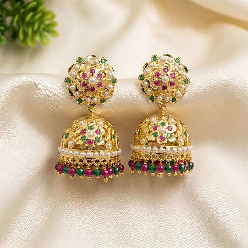 Royal Jadau Kundan Jhumka Earrings