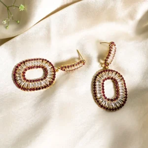 Bordeaux Luxe Statement Earrings