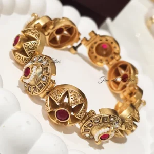 Antique Ruby Pearl Statement Bangle | Bangle Kada