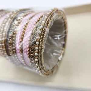 Alternative view of Handmade Pearl & Metal Bangles, Pink 2.6
