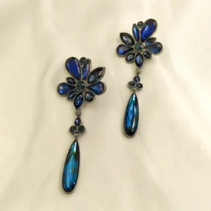 Midnight Bloom Crystal Drop Earrings - Image 3