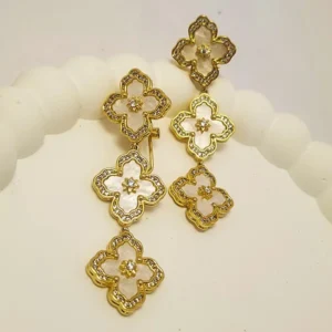 Mother of Pearl Gold-Plated Drop Earrings - Image 3