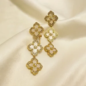 Mother of Pearl Gold-Plated Drop Earrings