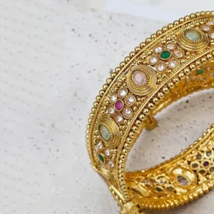 Alternative view of Navratan Kundan Kada Bangles, 2.8