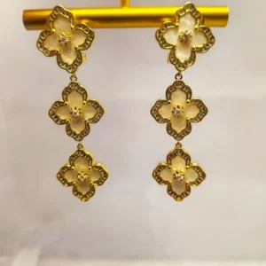 Mother of Pearl Gold-Plated Drop Earrings - Image 4