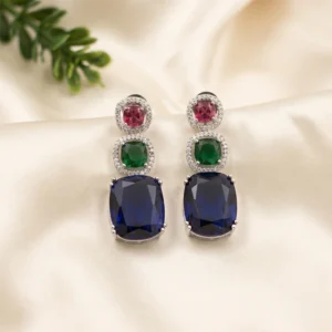 Royal Sapphire Multi-Stone Drop Earrings