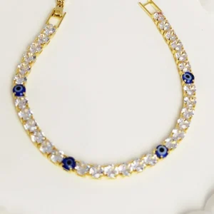 Evil Eye Tennis Bracelet Gold
