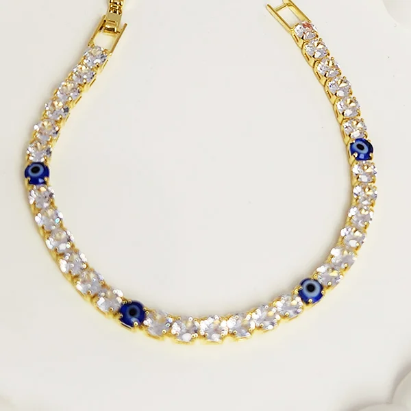 Evil Eye Tennis Bracelet Gold