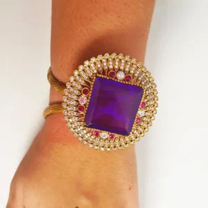Alternative view of Statement Indian Bangle with Stone