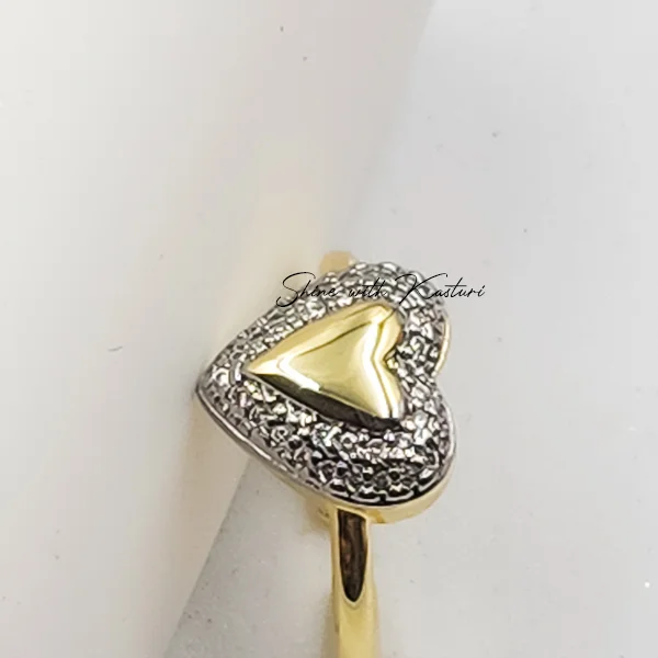 Dual Tone Heart Adjustable Ring - Image 4