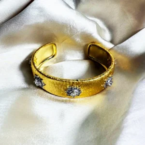 Alternative view of Embellished Dual Tone Bangle, Gold